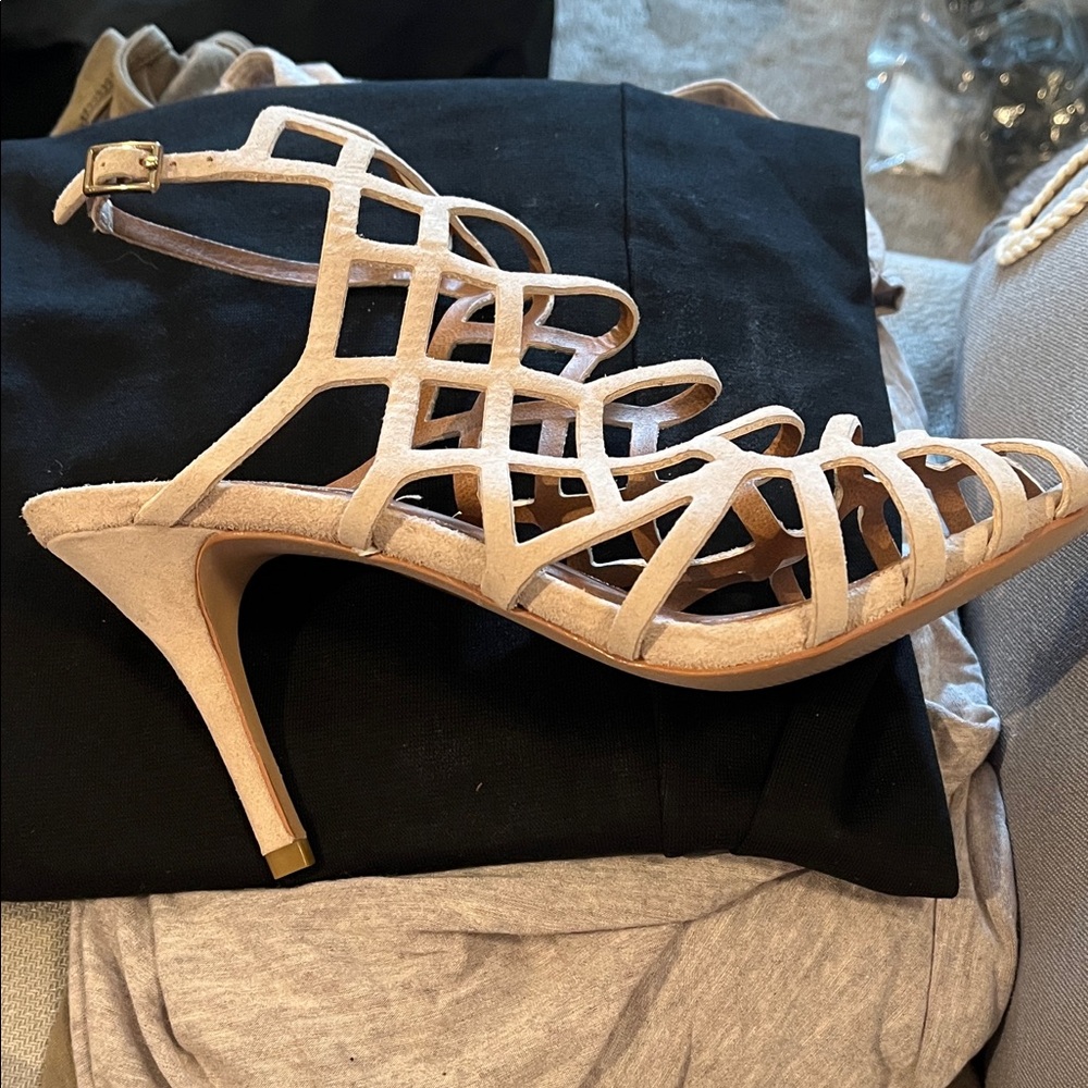 Women's Strappy Suede Dress Sandal - Beige